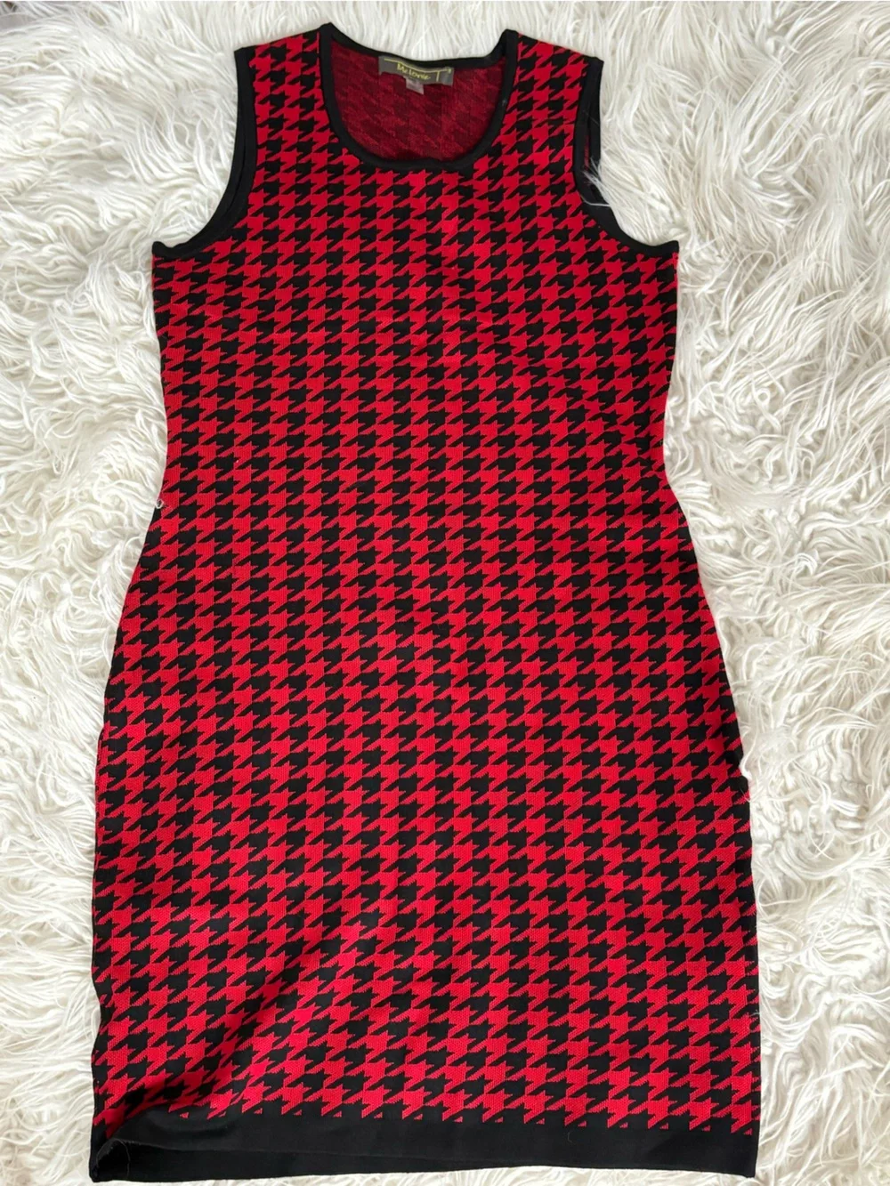 Melonie T Red & Black Houndstooth Sweater Dress & Blazer 2-Piece Set Size M - Picture 4 of 6